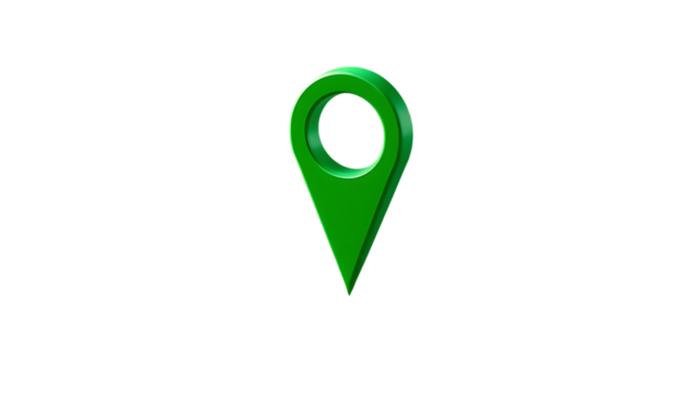 3d green map pointer icon isolated on transparent background Green location pin cut out - Powered by Adobe