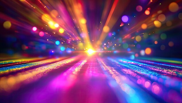 Vibrant, colorful abstract background with streaks of light - Powered by Adobe