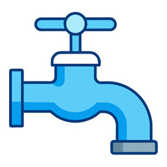 Water Faucet Icon Design Vector Illustration of a Tap for Plumbing Water Conservation and Clean Water Concepts