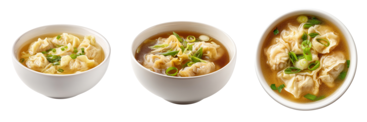 Delicious dumpling soup preparation in a cozy kitchen setting