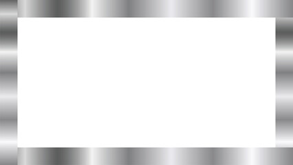 Metallic silver rectangle frame with luxury border isolated on transparent background vector illustration