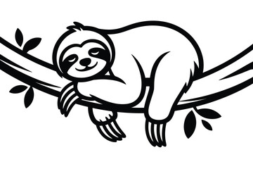 Obraz premium vector illustration of a sloth
