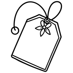 Minimalist Gift Tag Outline Vector