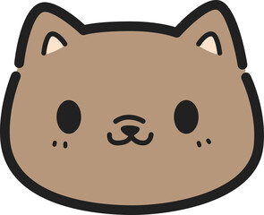 Cute hand drawn dog face cartoon doodle illustration
