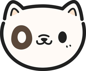 Cute hand drawn dog face cartoon doodle illustration