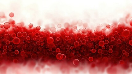 Dynamic Abstract Red Circles on Pink Gradient Background, Dreamy and White blood cells in flow
