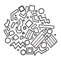Abstract geometric shapes black and white design
