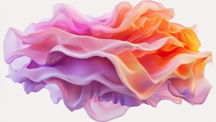Obraz premium Abstract, vibrant, flowing shapes in soft pinks and oranges