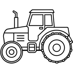 Red farm tractor agricultural vehicle isolated on white background