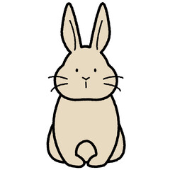 ウサギ　座っている　イラスト
