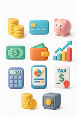 Finance 3D icon set - 3D Finance Icon
