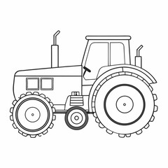 Simple farm tractor outline illustration suitable for agricultural farming or transportation related designs and projects