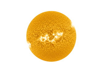 Golden sunburst emblem with radiating rays isolated on transparent background