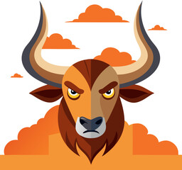 vector illustration of a bull