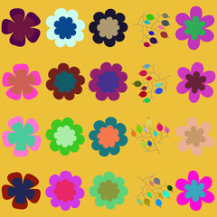 Florar Pattern. Abstract Floral Background Design with Artistic Botanical Elements