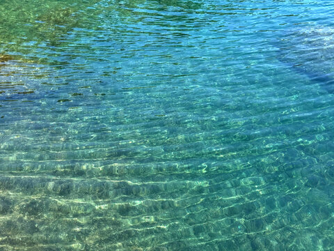 Emerald green water surface of Mediterranean sea