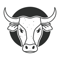 Fototapeta premium bull head line art strong bull head line art vector minimalist horns branding bull emblem vector bull cow animal head skull vector horn bull head design vector clean bull graphic abstract bull head