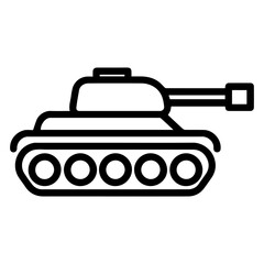 tank line icon vector on white background 
Vector gun icon on white background