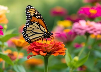 Fototapeta premium butterfly on flower