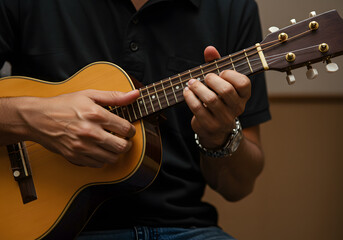 Obraz premium Person playing small guitar