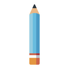 Classic blue pencil icon isolated on white background