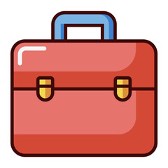 Briefcase cartoon style icon isolated on white background.
