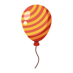 Colorful striped balloon cartoon style isolated on white background