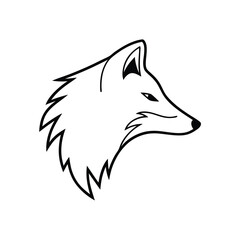 Obraz premium fox logotype animal red fox minimal Side-Profile Wolf head silhouette vector for logo use wildlife wolf angry silhouette tattoo team 