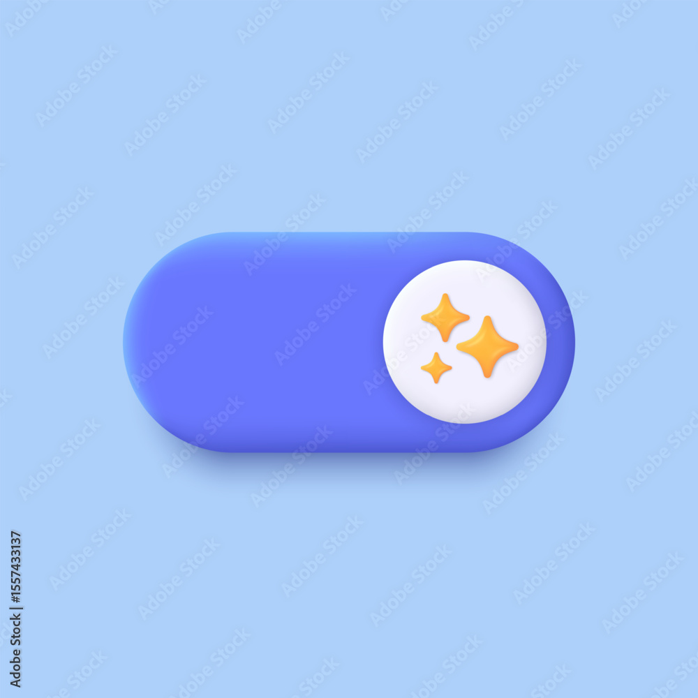 Aufkleber 3D generative AI button. AI generates. Minimal toggle switch. Artificial intelligence technology and Deep learning. AI enters by command prompt to generate ideas. Trendy and modern vector in 3d style.