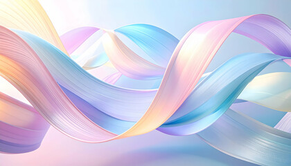 Flowing colorful abstract ribbons with soft hues and smooth curves