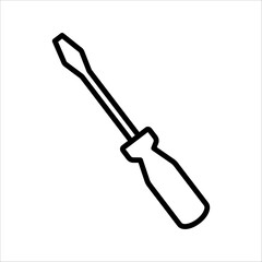 screwdriver icon, repair symbol.
, Vector illustration