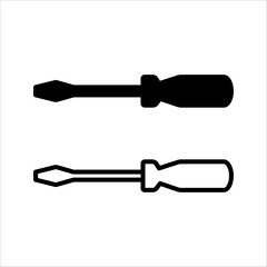 screwdriver icon set, repair symbol.
, Vector illustration
