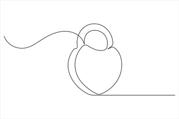 Continuous line padlock illustration simple secure lock outline vector isolated on white background