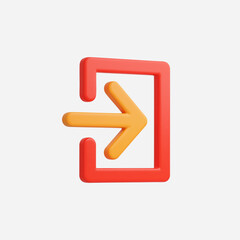 3d Realistic Login icon vector Illustration