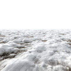 Winter Wonderland Snowy Ground Texture white background against transparent Background