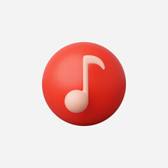 3d Realistic Music note icon vector Illustration