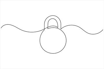 Continuous line padlock illustration simple secure lock outline vector isolated on white background