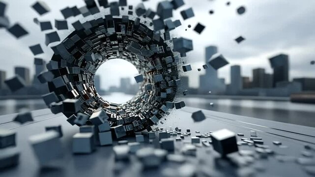 3D Abstract Representation of Data Flow and Movement