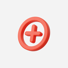 3d Realistic Add icon vector Illustration