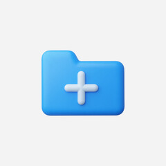 3d Realistic Add Folder icon vector Illustration
