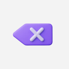3d Realistic Backspace icon vector Illustration