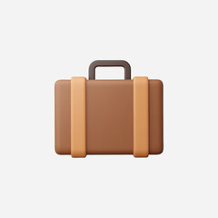 3d Realistic Briefcase icon vector Illustration