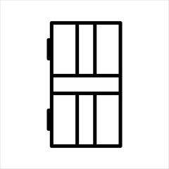 Window icon. Double glazing. Black contour linear silhouette. Front view. Editable strokes. Vector simple flat graphic illustration. Isolated object on a white background. Isolate.