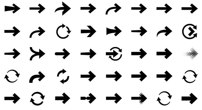 Paquete de icono de vector de flecha negra