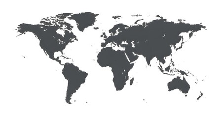 Obraz premium Mapa del mundo en blanco gris.