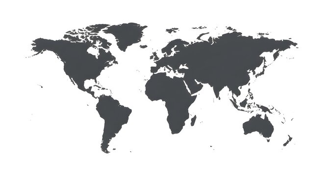 Fototapeta Mapa del mundo en blanco gris.