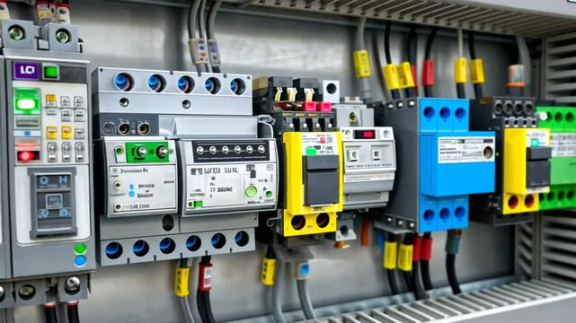 Electrical Control Panel with Circuit Breakers and Switches