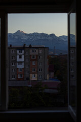 View from the window to the mountains