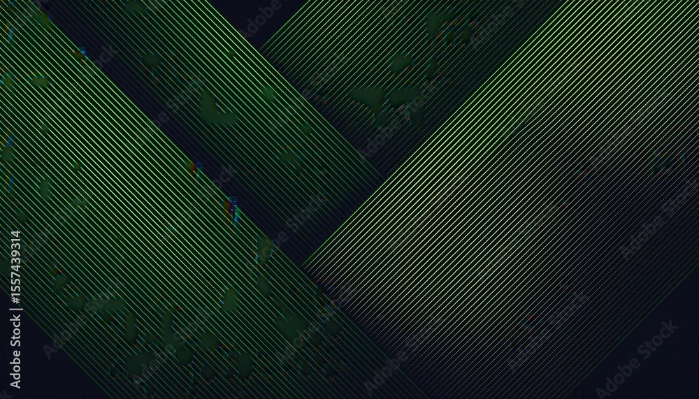 Wall mural abstract emerald green diamond shape with textured lines and dark center for modern digital backgrou