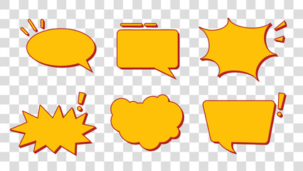 set of yellow bubble chat, vector illustration